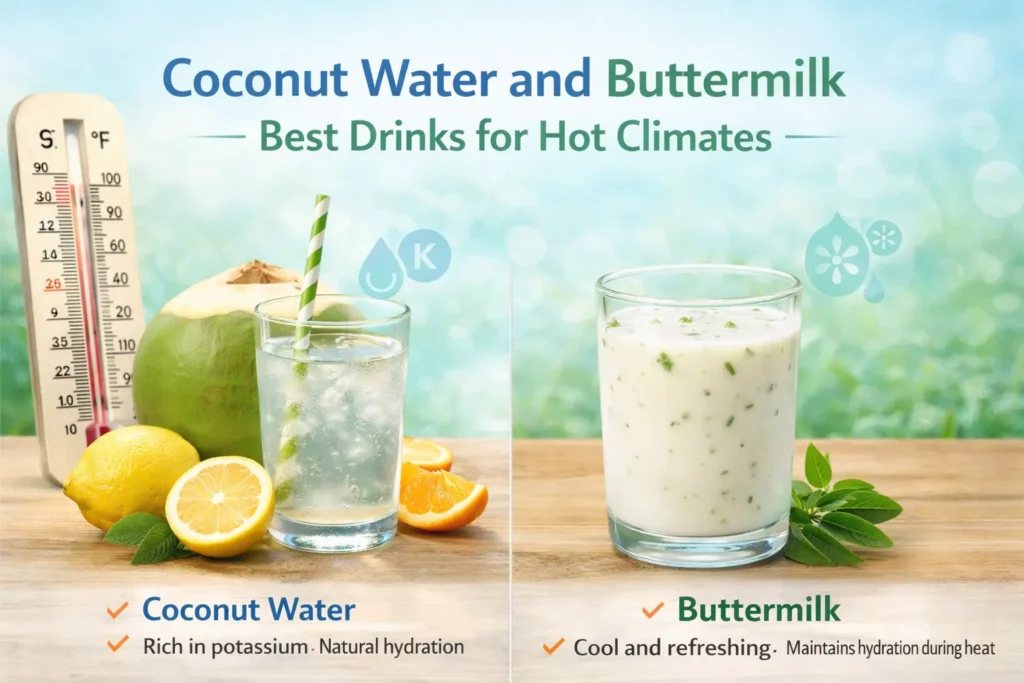 Coconut Water and Buttermilk – Best Drinks for Hot Climates