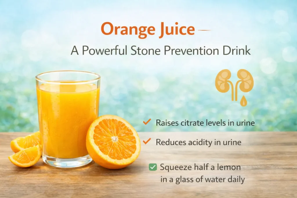 Orange Juice – A Powerful Stone Prevention Drink only orange