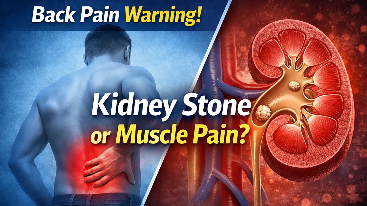 kidney stone back pain vs muscle pain symptoms comparison illustration