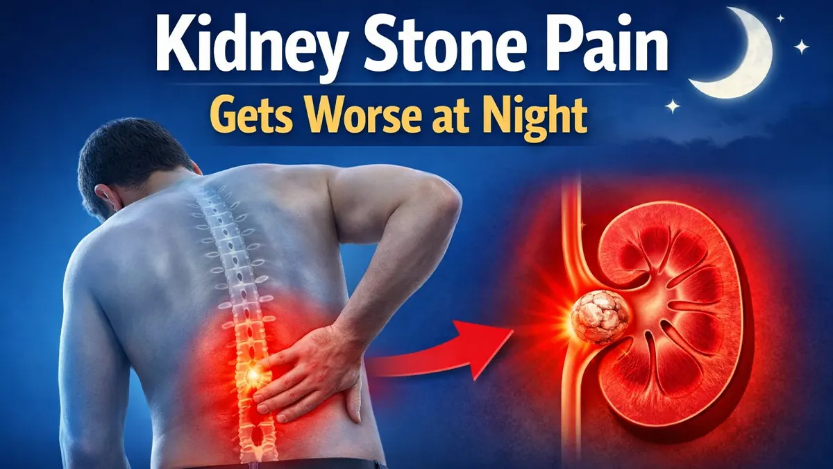 kidney stone pain at night symptoms illustration