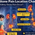 kidney stone pain location chart male female