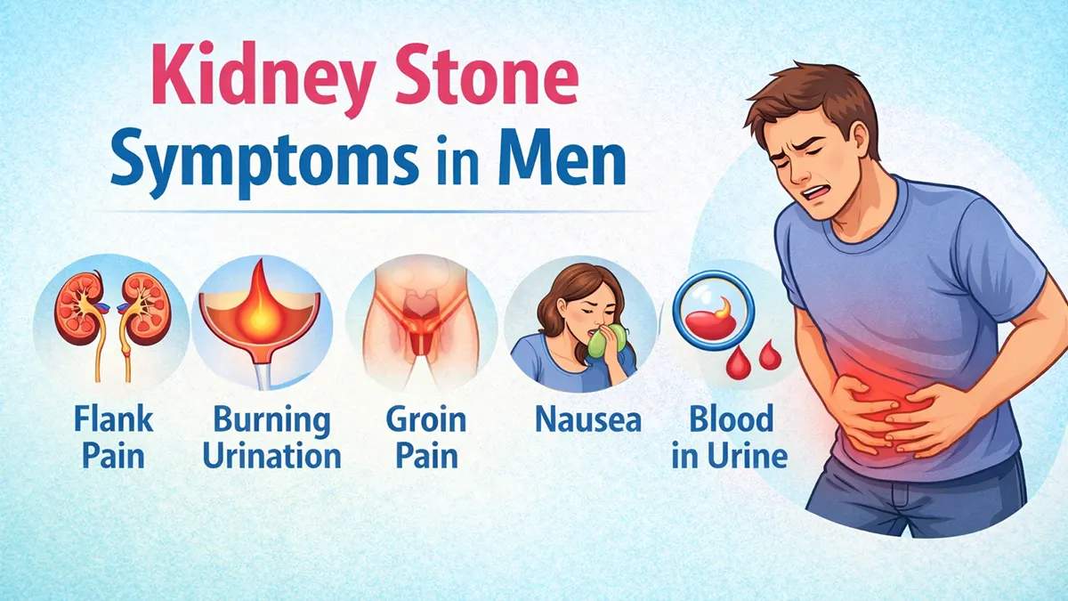 kidney stone symptoms in men illustration