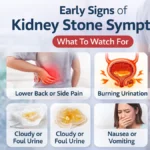 early signs of kidney stone symptoms infographic