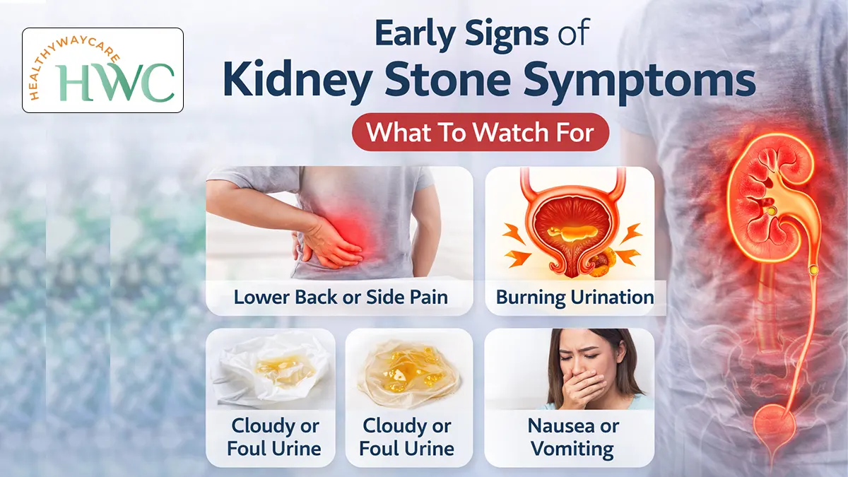 early signs of kidney stone symptoms infographic