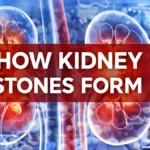 how do kidney stones form step by step infographic