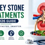 latest kidney stone treatment options 2026 infographic showing laser therapy robotic surgery and non invasive treatments