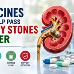 medicines that help pass kidney stones faster infographic showing kidney diagram and medical treatment 2026