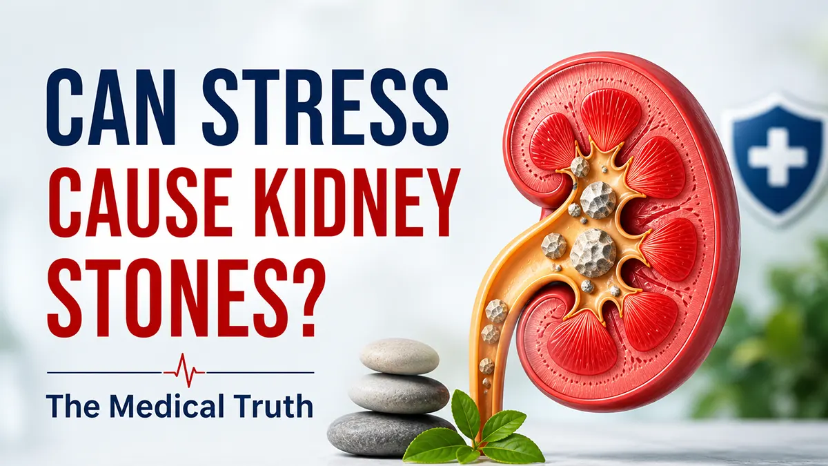 can stress cause kidney stones medical infographic showing kidney and stress related risk factors 2026