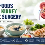 Foods to eat after kidney stone surgery including soft foods, fruits, lean protein, and hydration for faster recovery