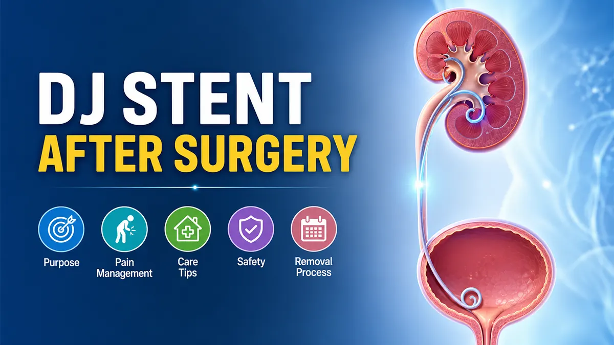 Dj Stent After Surgery showing placement between kidney and bladder