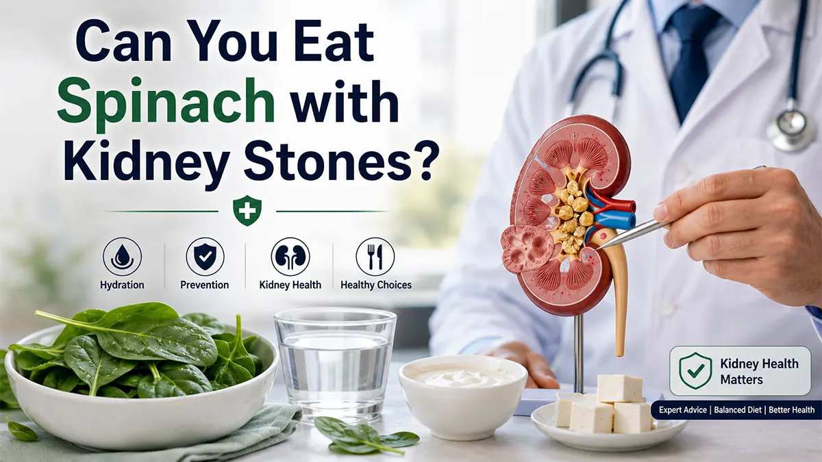 Can I eat spinach once a week with kidney stones? Doctor explaining safe spinach intake for calcium oxalate kidney stone prevention.